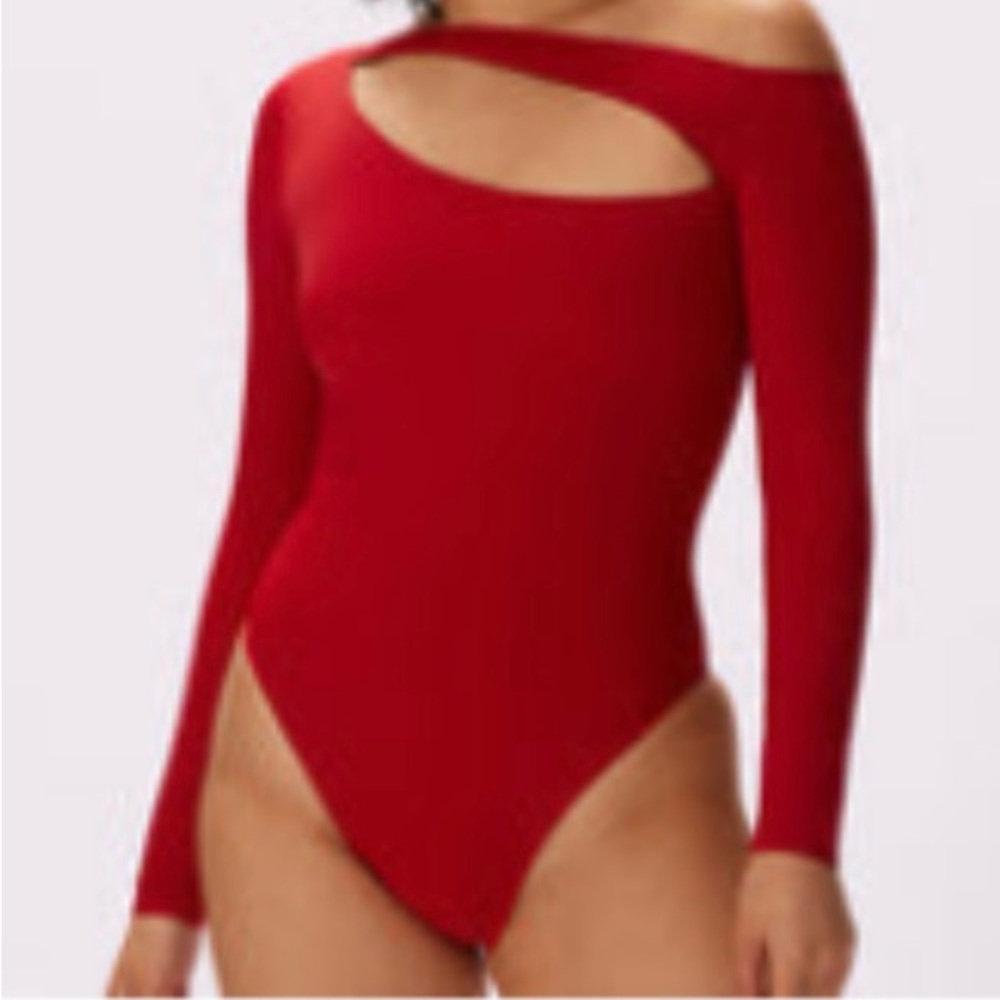 Parade red long sleeve body suit